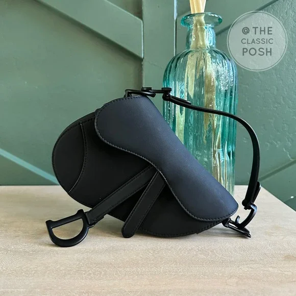 EUC Dior Saddle Mini Ultra Matte So Black Shoulder Bag (NO STRAP) - Picture 1 of 11